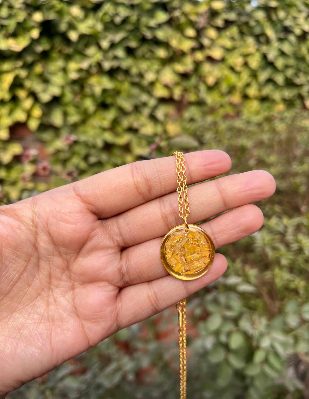 Sunflower Resin Pendant