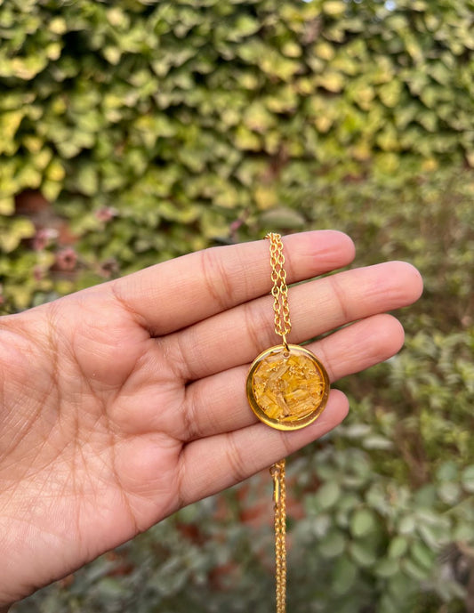 Sunflower Resin Pendant