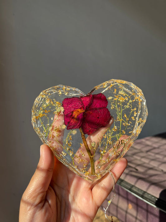 Heart Rose Resin Frame