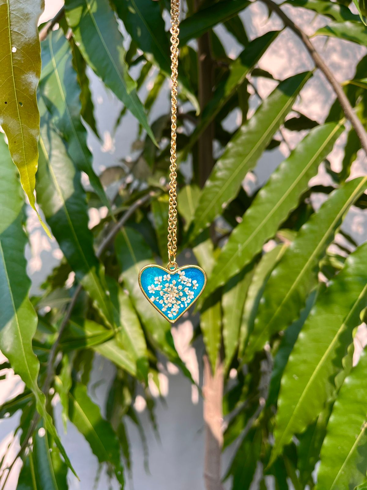 Blue Anne lace pendent