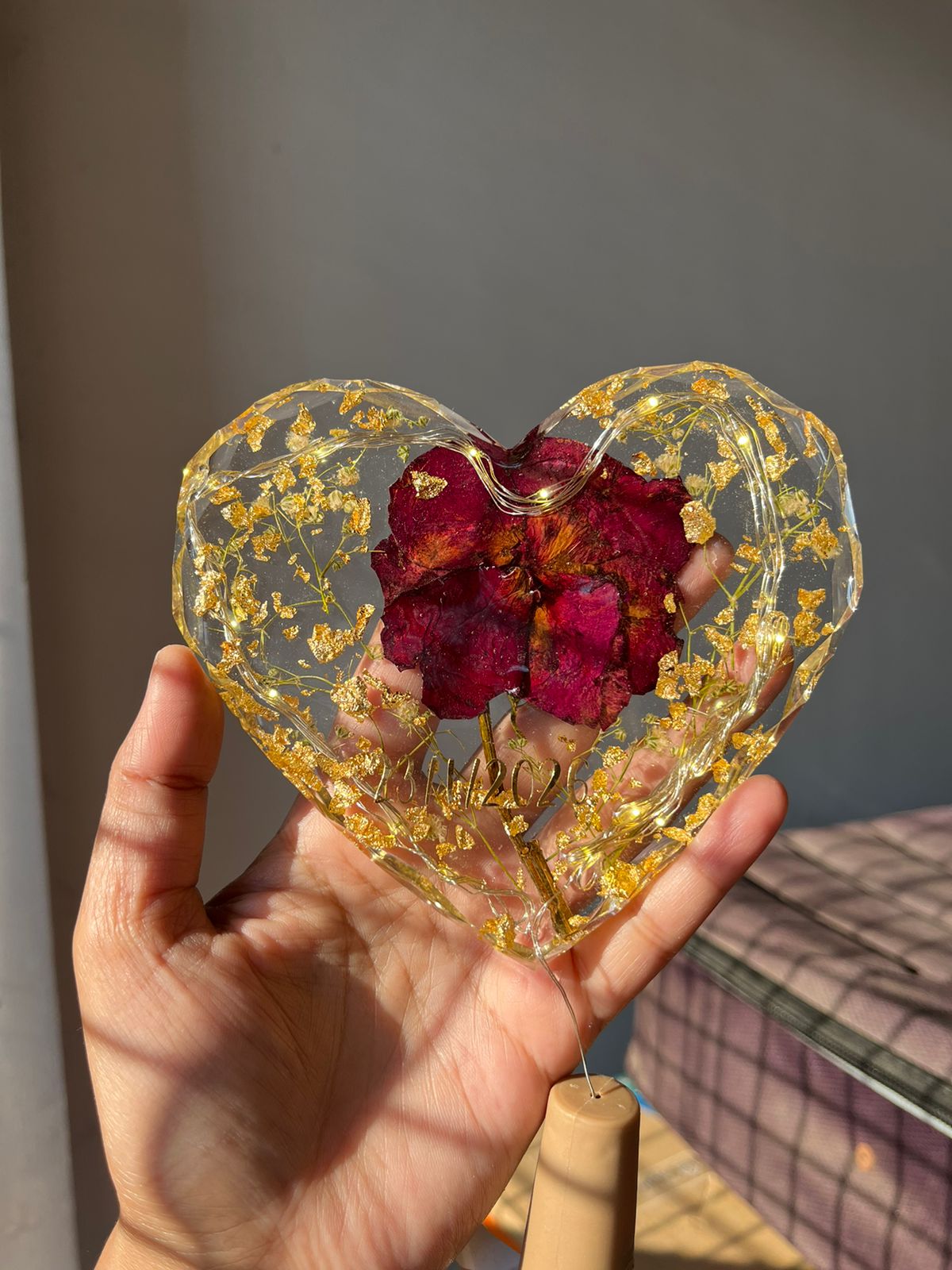 Heart Rose Resin Frame