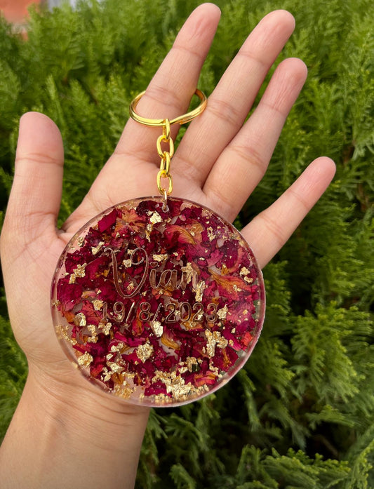 Big Rose Name keychain