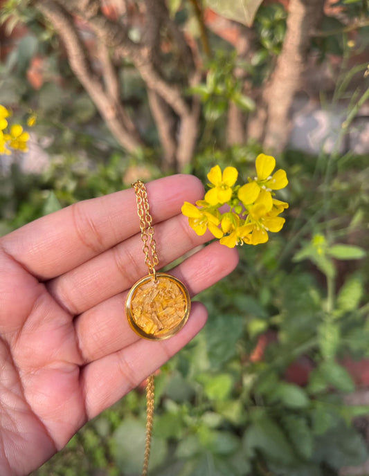 Sunflower Resin Pendant