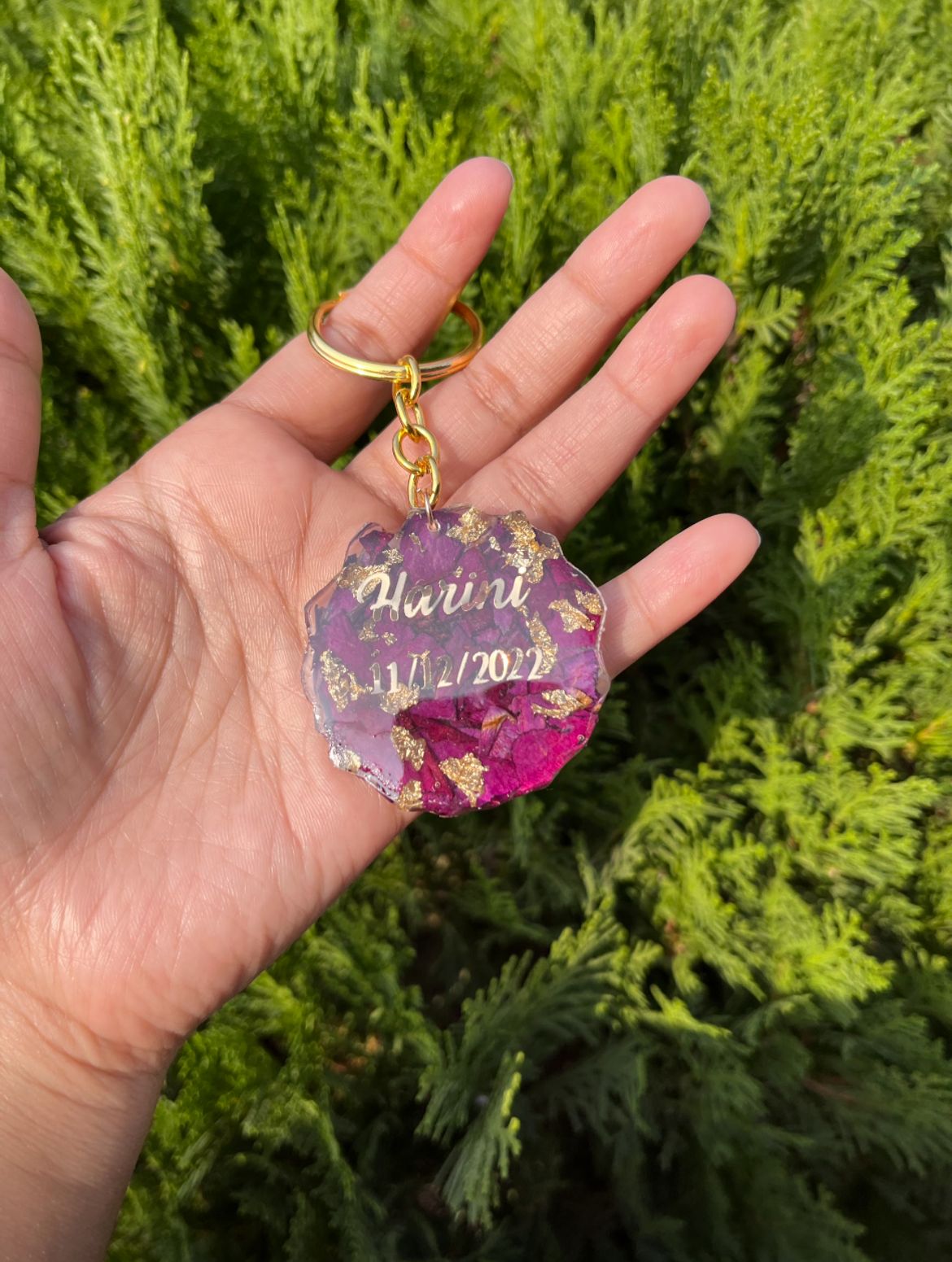 Personalized Name Resin Keychain