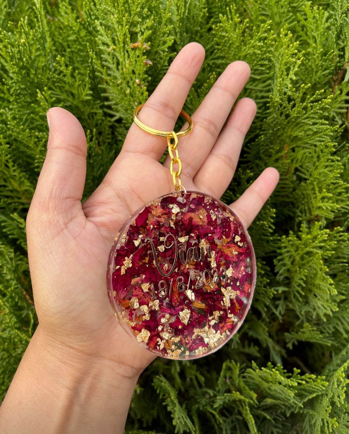 Big Rose Name keychain