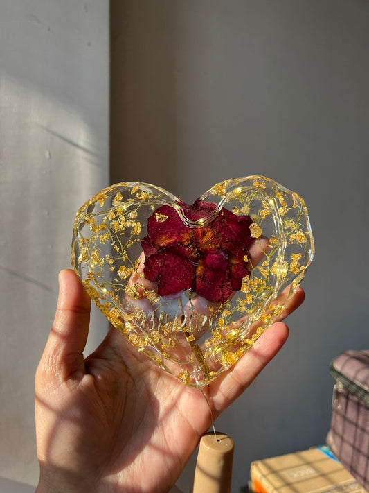 Heart Rose Resin Frame